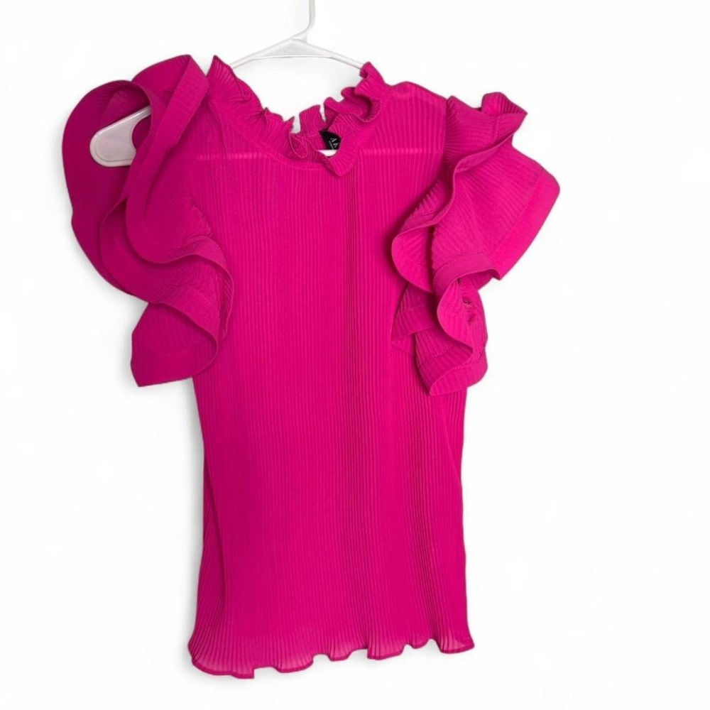 Akira Pink Ruffle Detail Blouse